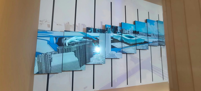 55寸機(jī)械矩陣屏入駐中鐵逸都美程廣場(chǎng)城市展廳打造創(chuàng)意互動(dòng)營銷新模式